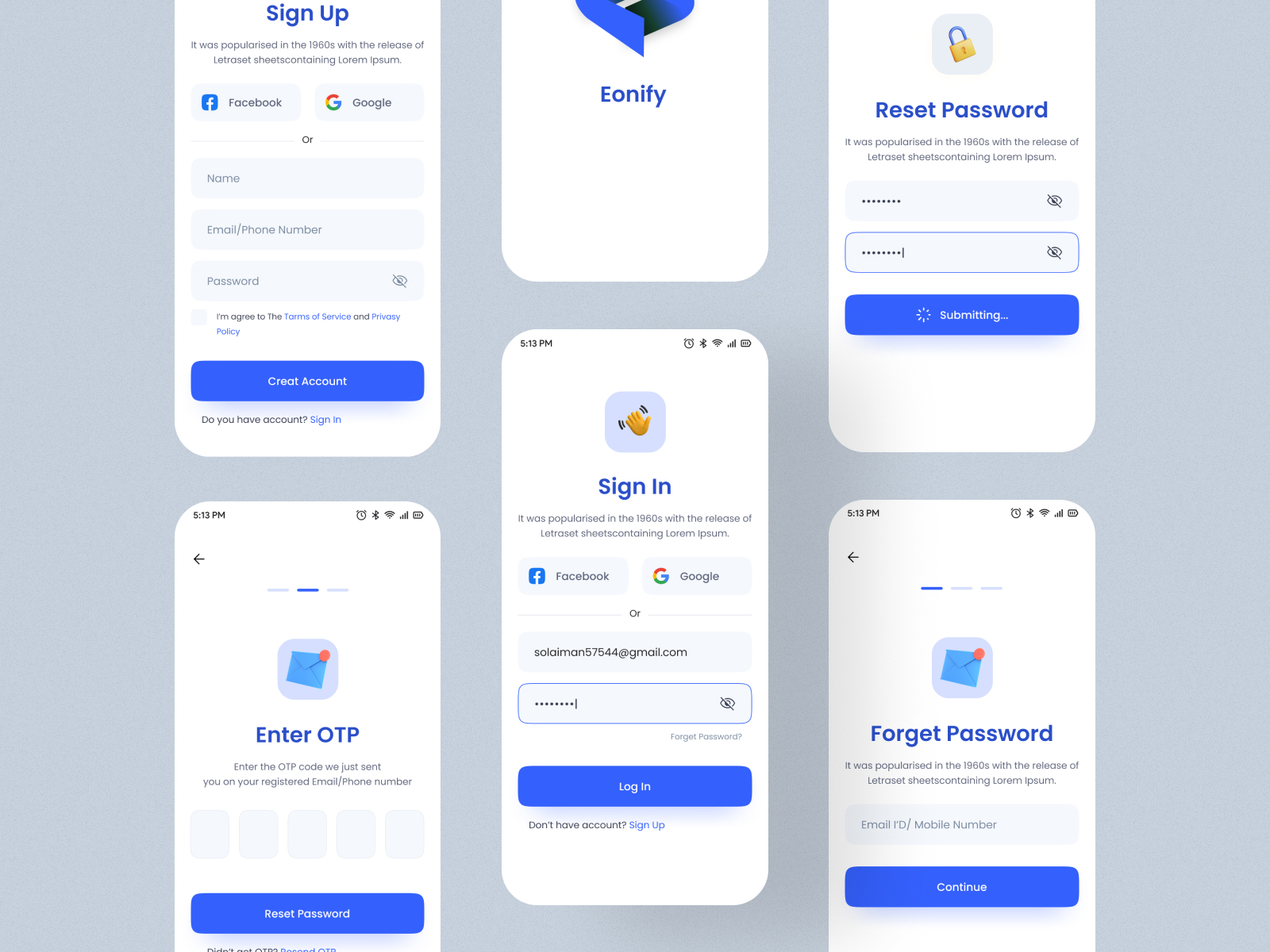 Eonify - Mobile App Authentication Page 📱📱 by Echotemplate on Dribbble