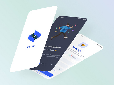 Eonify - Mobile App Authentication Page 📱📱 authentication design echotemplate figma forget password ios mobile app mobile app design onboarding screen product design reset password sign in sign up splash screen success state popup ui user experience user interface ux