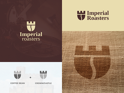 Imperial Roasters Logo Design brand identity branding castlelogo coffee roaster coffeelogo crownlogo design graphic design imperial logo logo logoconcept logodesign