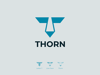 Thorn - Logo Design Concept blue brand identity branding bravery combination company concept developer face identity letter t lion logo design mark modern simple symbol thorn truthful video game