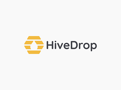 HiveDrop - Logo Design Concept a b c d e f g h i j k l m n abstract bee hive combination friendly hivedrop honey honeycomb logo concept logo design mark minimalist modern negative space orange simple symbol visual identity water yellow