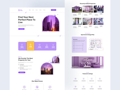 Real-State Landing Page app app design branding corporate corporate landing page design figma design graphics design landing page landing page design motion graphics real estate real state landing page ui ui design ux ux design web devlopment website website design