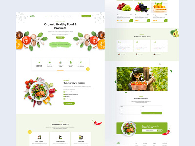 Organic Food Landing Page app design branding design farm fresh food landing page food delivery fresh food landing page graphic design healthy food landing page landing page logo organic food landing page restaurant landing page template design ui ui design uiux design ux web design web template design website design