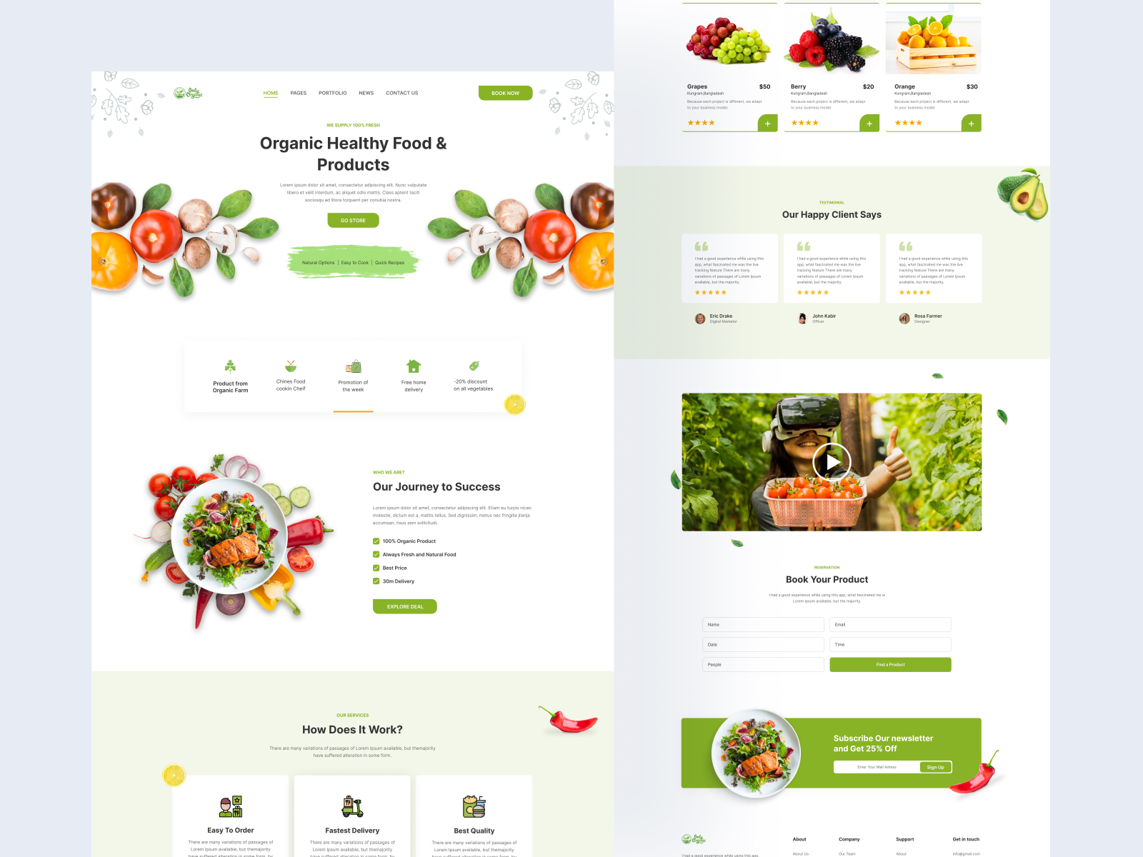 Organic Food Landing Page by Nadia Ferdowsi Mukta on Dribbble