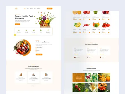 Organic Food Landing Page app design branding cafe design food landing graphic design illustration landing page logo motion graphics organic food landing page restaurant landing page template design ui ui design ui ux design ux web design web template design website design