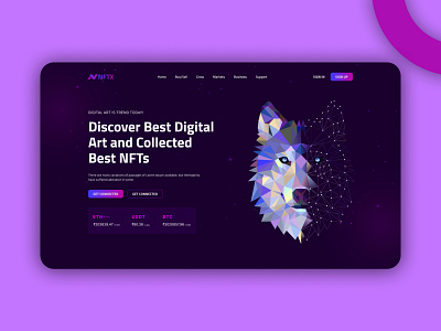 NFT Landing Page app design art bitcoin landing page blockchain buy coin exchange cryptocurrency cryptocurrency landing page design digital art illustration landing page nft landing page sell template ui ui design ux web template website design