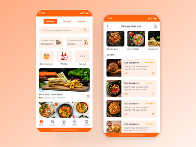 Food Mobile App design: iOS Android ux ui designer