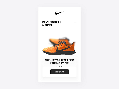 Nike Shopping Experience ✔️ add to cart animation app checkout interaction interaction design interface motion nike nike air max nike shoes principle shopping shopping app shopping cart ui ux