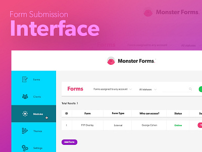 Form Submission Interface dashboard data flat form interface navigation stats ui ui design