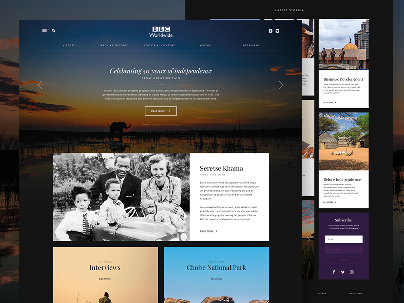 BBC Botswana Web Design 🐘 by George Cohen on Dribbble