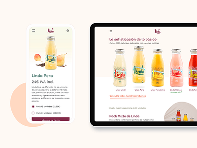 Linda Drinks colorful ecommerce fruits juice responsive design website