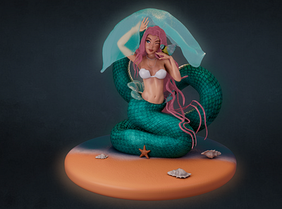 Mermaid 3d 3d modeling arnold art character art character design maya mermaid photoshop substance painter zbrush