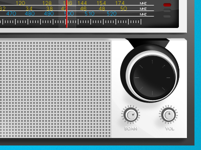 80's Radio dial icon knob radio