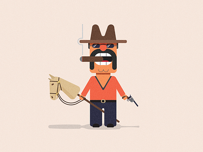 Cowboy cowboy design gun horse illustration illustrator inspiration orange style texture vector