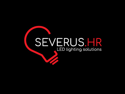 Severus.hr bulb illustrator led light logo red webshop white