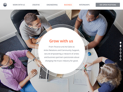 Grooveshark Careers art careers direction flat design grooveshark parallax responsive design