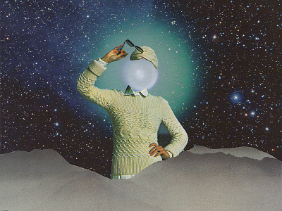 Space Face collage media mixed surreal surrealism