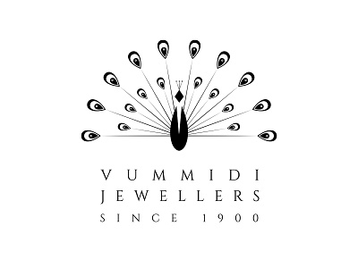 Vummidi Jeweller's Logo adobe illustrator art design diamond graphic design illustration jewel jewellery logo peacock