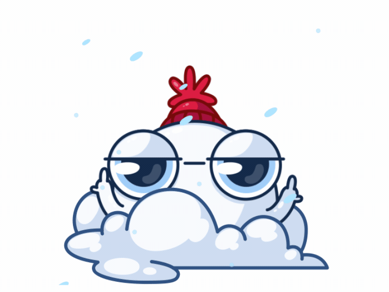 Snowball - Animated stickers for VK.com aftereeffects animation character cristmass cute design emoji facebook gif instagram json lottie motion snow snowball social sticker telegram winter youtube