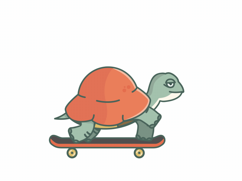 Turtle Tony Hawk fan 2d aftereffects animations character design flat illustration motion shape skate skateboarding turtle