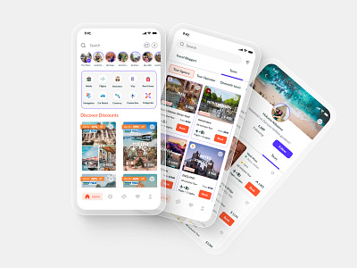 Voyage ~ Travel Mobile App 🗺 app booking app design e commerce facebook instagram minimal mobile mobile design social media platforms tourism travel travel agency travel app travel booking trip ui user interface ux vacation