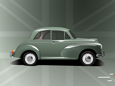Iconic british car - Morris Minor blue british car designer green iconic indie minor morris pheasant vintage