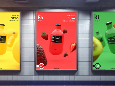 Atomik fruits branding colors illustration packaging