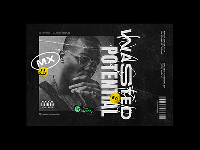 MX 'Wasted Potential EP — Exploration #01 album cover bold brutalism brutalist design design destruction identity typography visual identity