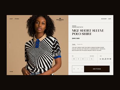 Laduma MaXhosa — Product Page #01 bold design ecommerce exploration fashion grid interface layout minimal style typography ui