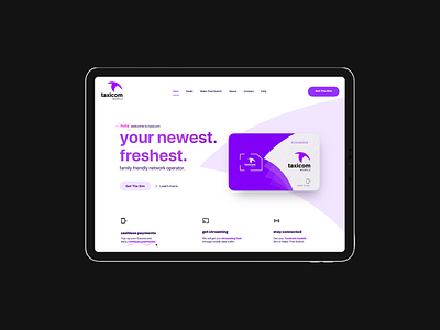 T® - 001. Mobile Network Concept design direction detail friendly interface design landing page layout minimalist product design purple web web design website design