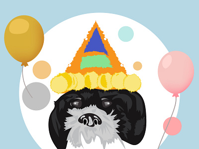 Cute shitzu dog illustration. art birthday cute design digitalart dog graphic design happy illustration pet vector vectorart