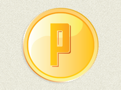 P Coin icon illustration ui elements