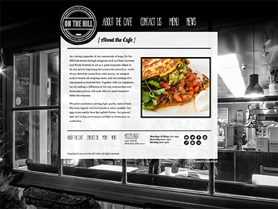On The Hill Cafe Website baltimore design restaurant web