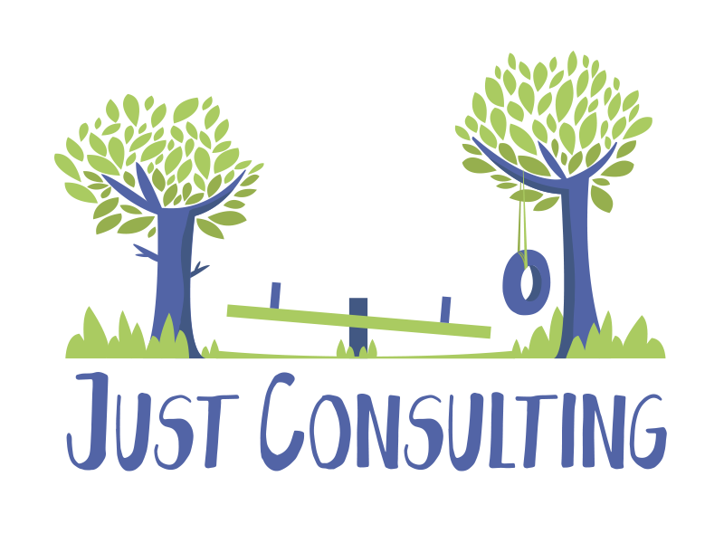 Just Consulting playful design trees logo