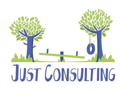Just Consulting design logo playful trees