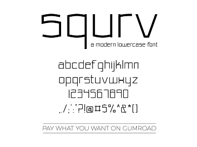squrv - a moder lowercase typeface