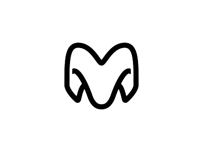 Minimalist Ram Logo letter m letter m logo m logo ram ram head ram logo