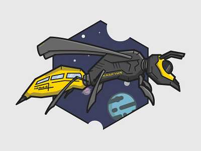 W.A.S.P Spaceship adobe illustrator space space craft spaceship wasp