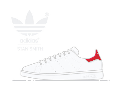 adidas Stan Smith Red & White adidas red shoe vector white