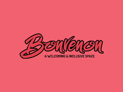 Bonvenon Logo branding brush handlettering logo script