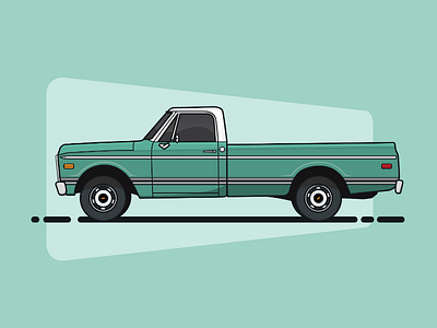 1968 GMC C/10 Half Ton Long Box Truck chevy illustration illustrator truck vector