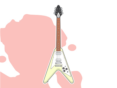 James Hetfield Guitars #2 - Electra Flying V electric guitar flat flat vector guitar illustration illustrator metallica vector