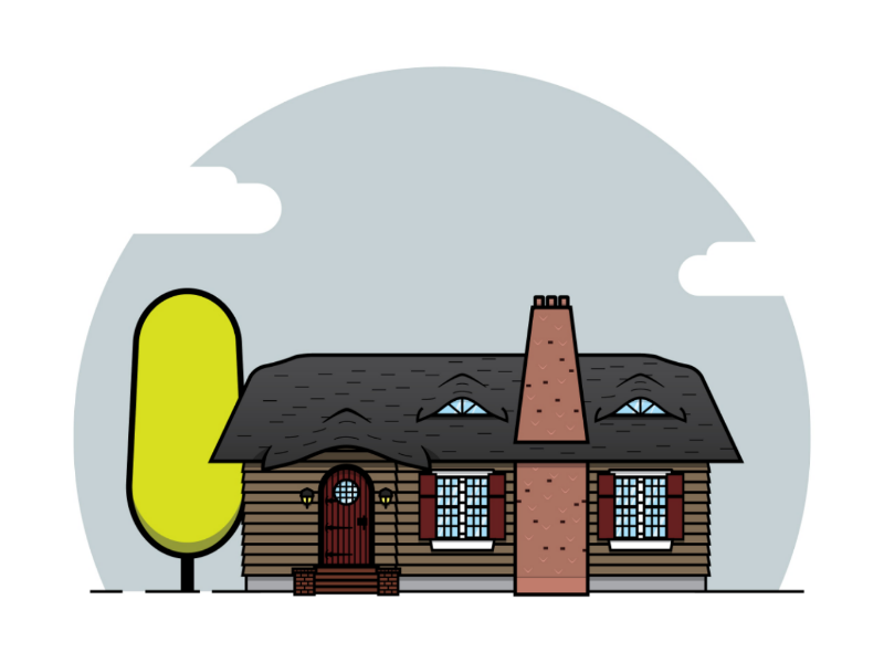 Historical Site Lethbridge - Shackleford Residence adobe illustrator vector art vector house