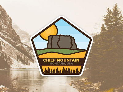 Chief Mountain Badge badge flat flat design mountain nature badge vector vector badge vectorart