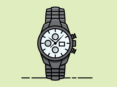 Black Chrome Watch flat vector speed art vector watch
