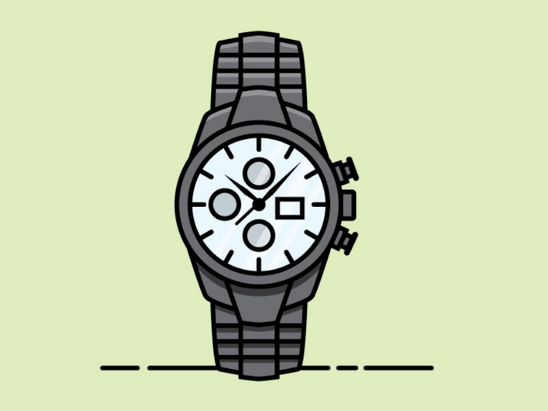Black Chrome Watch speed art flat vector watch vector