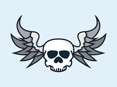 Winged Skull flat vector illustrator skull skulls vector vector art winged winged skull wings