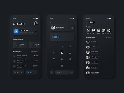 Paypal Redesign Concept Dark by Bulat Nasibullin on Dribbble