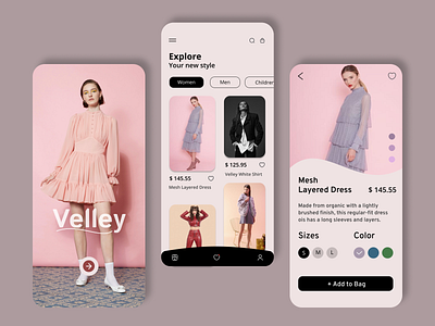 Clothing App app design