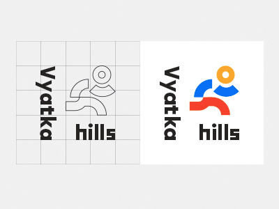 Vyatka hills marathon graphic logo logotype minimal modern